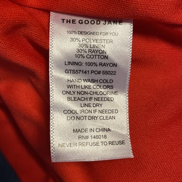 THE GOOD JANE Women's size MEDIUM off Shoulder TOP Sleeveless Bow Strap RED - Picture 9 of 9